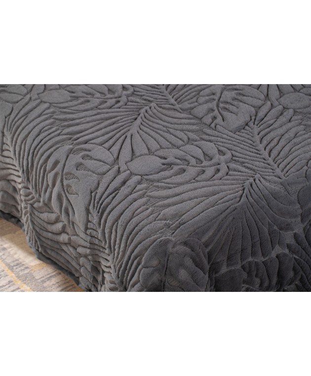 Κουβέρτα βελουτέ King Size240x260 Lucia 4-Grey Κουβερτοπάπλωμα  king size