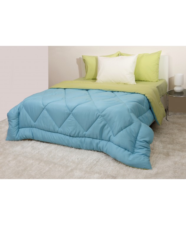 Πάπλωμα Δίχρωμο Μονό 160x240 Microfiber Τουρκουάζ/Πράσινο Παπλώματα Μονά