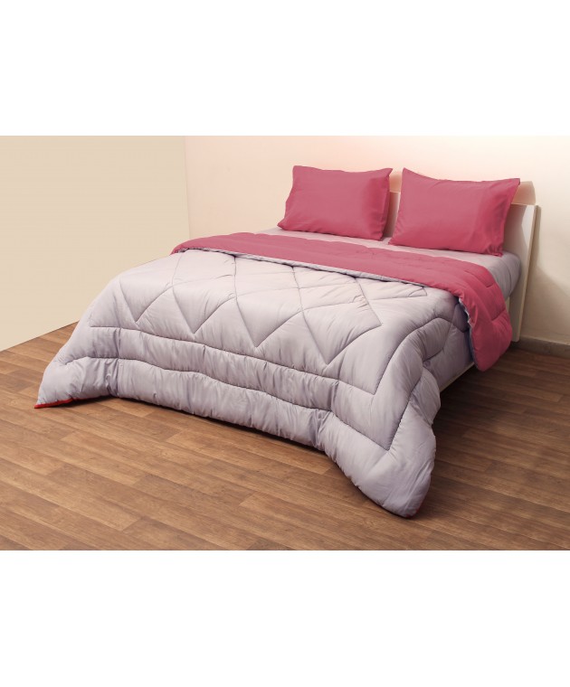 Πάπλωμα Δίχρωμο Μονό 160x240 Microfiber Φούξια/Γκρι Παπλώματα Μονά