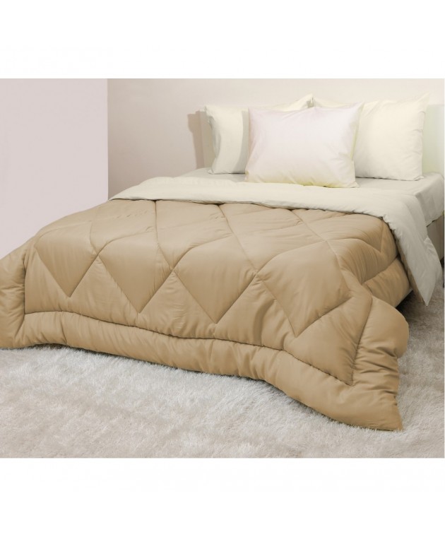 Πάπλωμα Δίχρωμο Υπέρδιπλο 220x240 Microfiber Εκρού/Μπεζ Παπλώματα Υπέρδιπλα