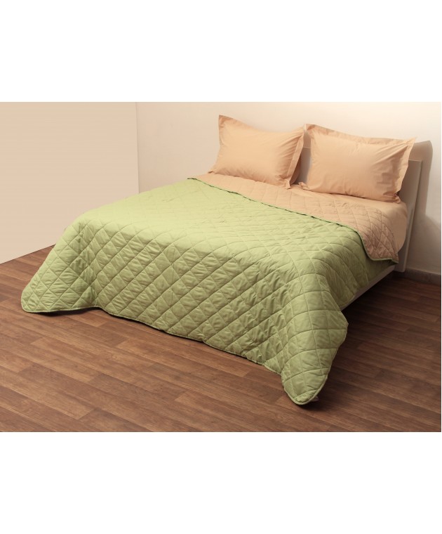 Πάπλωμα Δίχρωμο Υπέρδιπλο 220x240 Microfiber Πράσινο/Μπεζ Παπλώματα Υπέρδιπλα