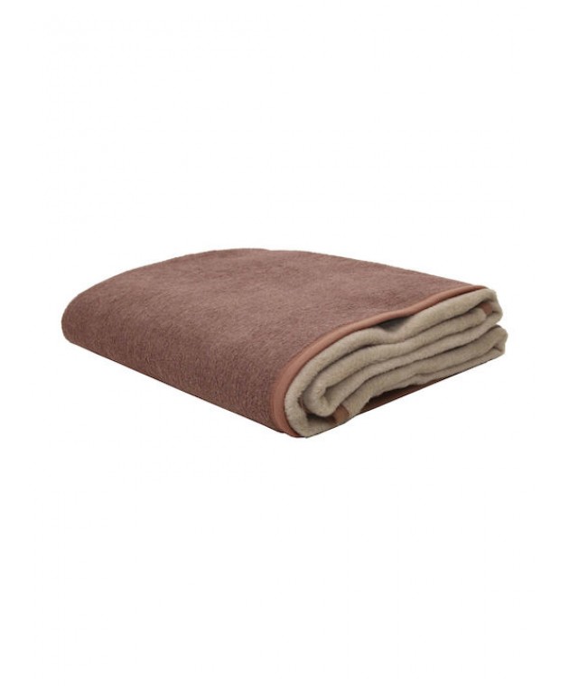Κουβέρτα Δίχρωμη Polycotton Μονή 160x220 Καστανό/Μπεζ Κουβέρτες Ακρυλικές Μονές
