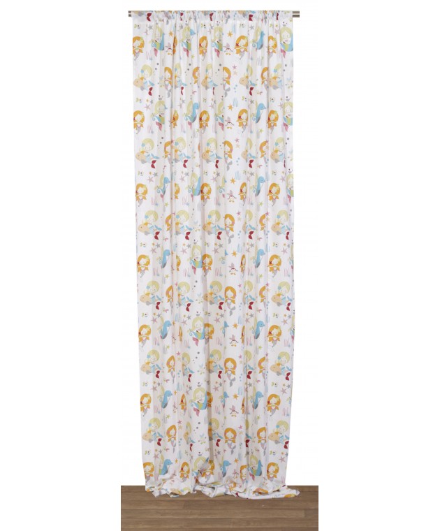 Κουρτίνα με Τρέσα 140x270 Γοργόνες Παιδικές Κουρτίνες