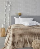 Κουβέρτα fleece μονή (160X240) ZIG ZAG IVORY, PALAMAIKI Κουβέρτες Fleece Μονές