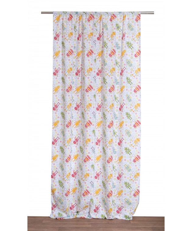 Κουρτίνα με Τρέσα 140x270 Ρομπότ Παιδικές Κουρτίνες