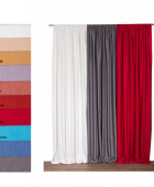 Κουρτίνα με Τρέσα 280x270 Γκρο Μονόχρωμο 36 Κόκκινο Κουρτίνες Σαλονιού