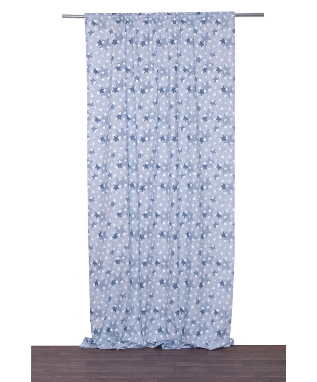 Κουρτίνα με Τρέσα 280Πx270Y Έντι Μπλε Παιδικές Κουρτίνες