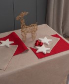 Τραπεζοκαρέ Christmas Collection 85x85 CD01 BEIGE Τραπεζομάντηλα Χριστουγεννιάτικα
