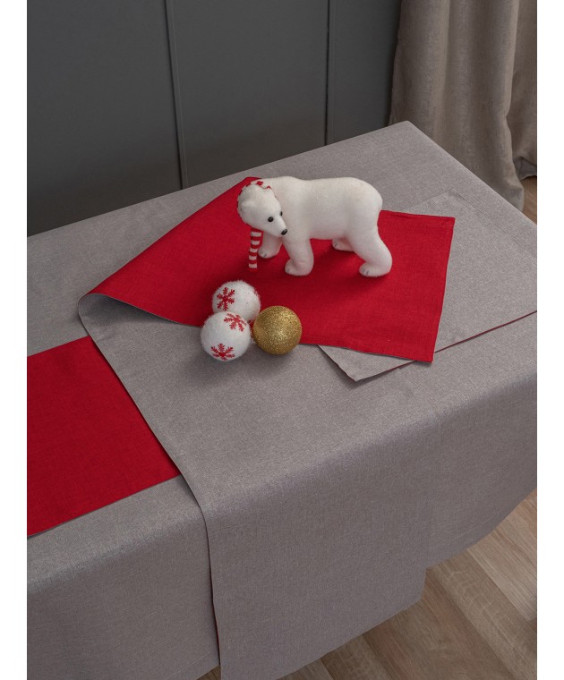 Τραπεζοκαρέ Christmas Collection 85x85 CD01 GREY Τραπεζομάντηλα Χριστουγεννιάτικα