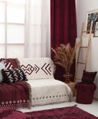 Χαλακι Με Φουντες Home Décor 60x140 RIDEL BORDEAUX Μοντέρνα Χαλιά