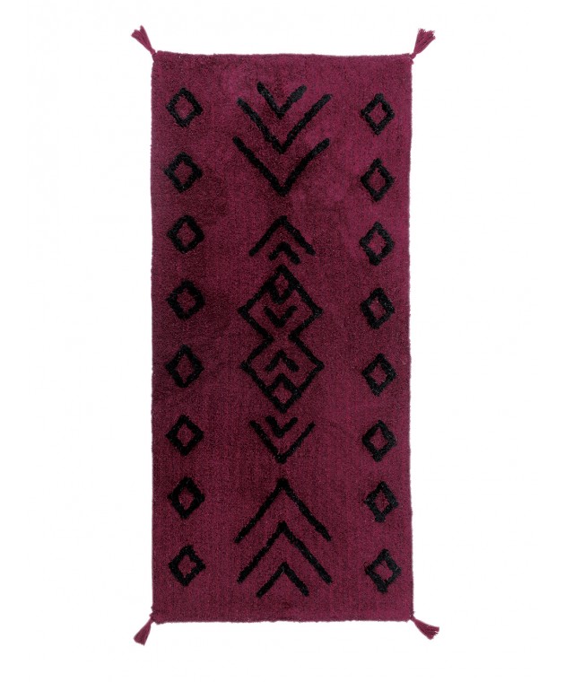Χαλακι Με Φουντες Home Décor 60x140 RIDEL BORDEAUX Μοντέρνα Χαλιά