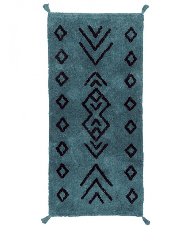 Χαλακι Με Φουντες Home Décor 60x140 RIDEL PETROL Μοντέρνα Χαλιά