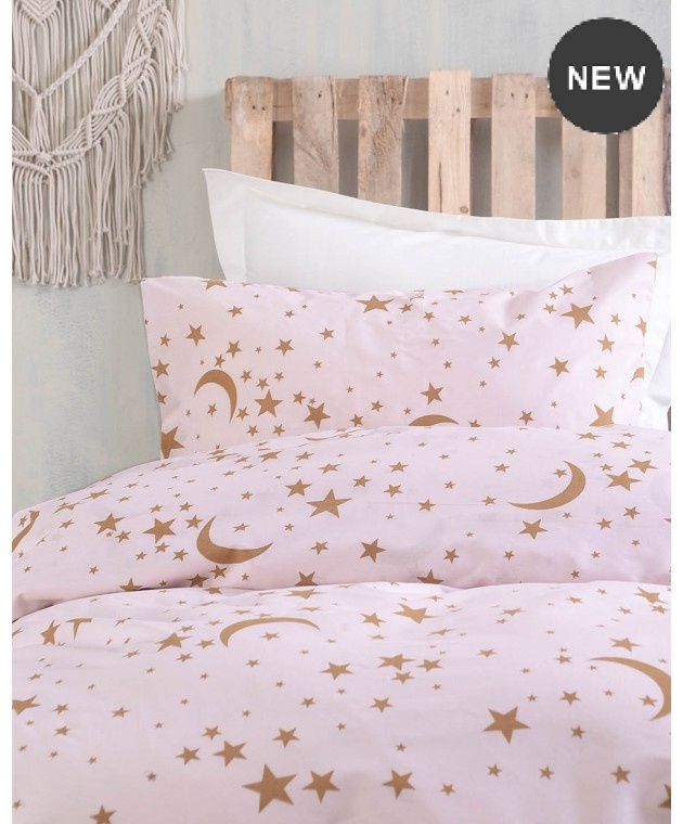 Σετ σεντόνια Υ/Δ με λάστιχο (160Χ205+25) MOONLIGHT PINK, RYTHMOS HOME Σεντόνια Μονά