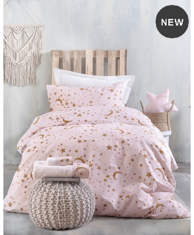 Σετ παπλωματοθήκη Υ/Δ (220Χ250) MOONLIGHT PINK, RYTHMOS HOME Παπλωματοθήκες Υπέρδιπλες