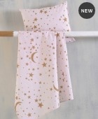 Σετ παπλωματοθήκη κούνιας (110Χ160) MOONLIGHT PINK, RYTHMOS HOME Βρεφικές Παπλωματοθήκες