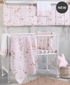 Σετ παπλωματοθήκη κούνιας (110Χ160) MOONLIGHT PINK, RYTHMOS HOME Βρεφικές Παπλωματοθήκες