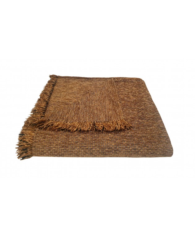 Ριχτάρι ΚΟΜΒΟΣ Σενίλ 1θ 180x180 Ψάθα Light Brown Ριχτάρια Χειμωνιάτικα