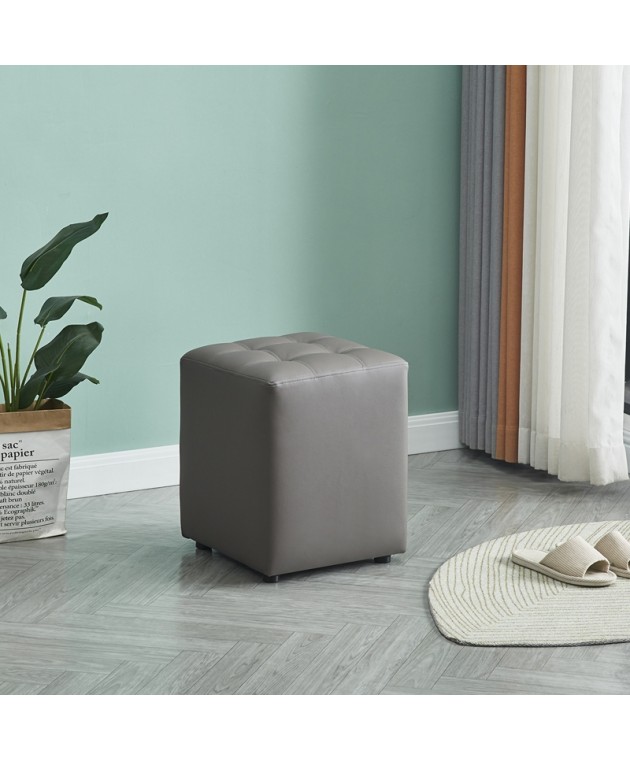 CUBE GREY PU ΣΚΑΜΠΟ 37x37x45εκ. Σκαμπώ / Πουφ