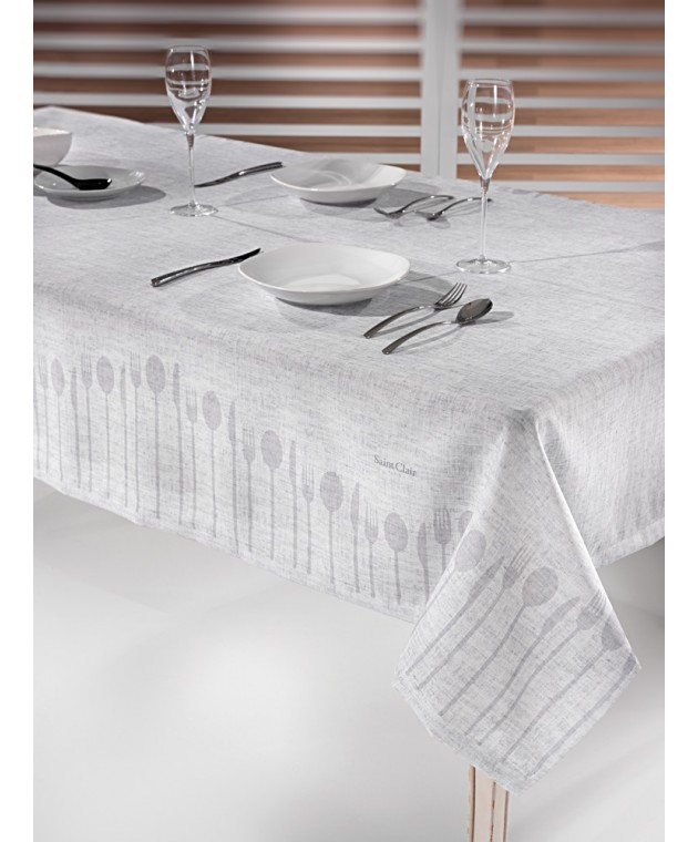 Τραπεζομάντηλο 1007 Silver 145x220 Τραπεζομάντηλα