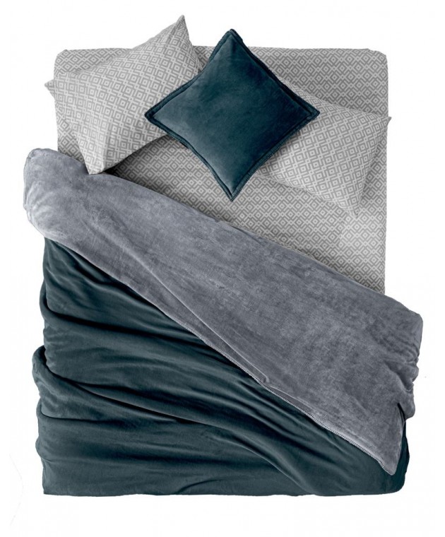 ΠΡΟΣΦΟΡΑ! Κουβέρτα VELVET Emerald 160X220 δύο όψεων και ΔΩΡΟ μαξιλαράκι διακοσμητικό 45x45 Κουβέρτες Fleece Μονές