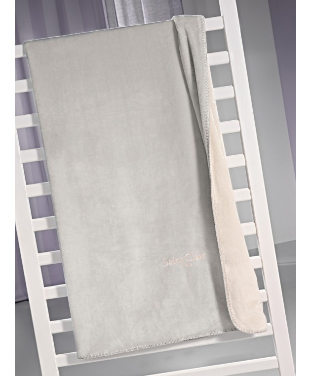 ΠΡΟΣΦΟΡΑ! Κουβέρτα VELVET  Silver 100X140 δύο όψεων και ΔΩΡΟ μαξιλαράκι διακοσμητικό 45x45 Fleece  Κουβέρτες