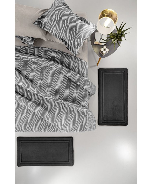Χαλάκια memory foam 2τμχ. SOFTY BLACK 60X120 Χαλιά Κρεβατοκάμαρας