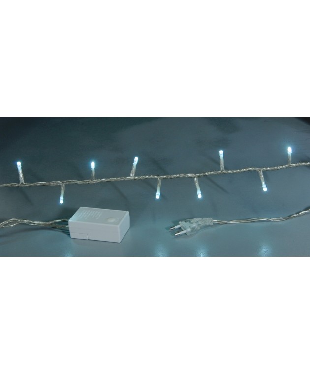 100Led Λαμπάκια Με Πρόγραμμα ,Διάφανο Καλώδιο/Λευκό Λαμπάκι ,6,5 Μέτρα IMPORT LIANOS XMAS