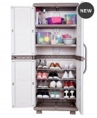 Ντουλάπα Δίφυλλη Πλαστική Λητώ 73x44x179εκ. Γκρι-Ανθρακί, HOMEPLAST ΕΠΙΠΛΑ