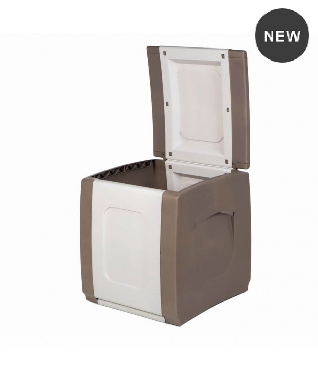 Μπαούλο Πλαστικό Μ50xΠ54xΥ57εκ Compact Γκρι-Ανθρακί, HOMEPLAST ΕΠΙΠΛΑ