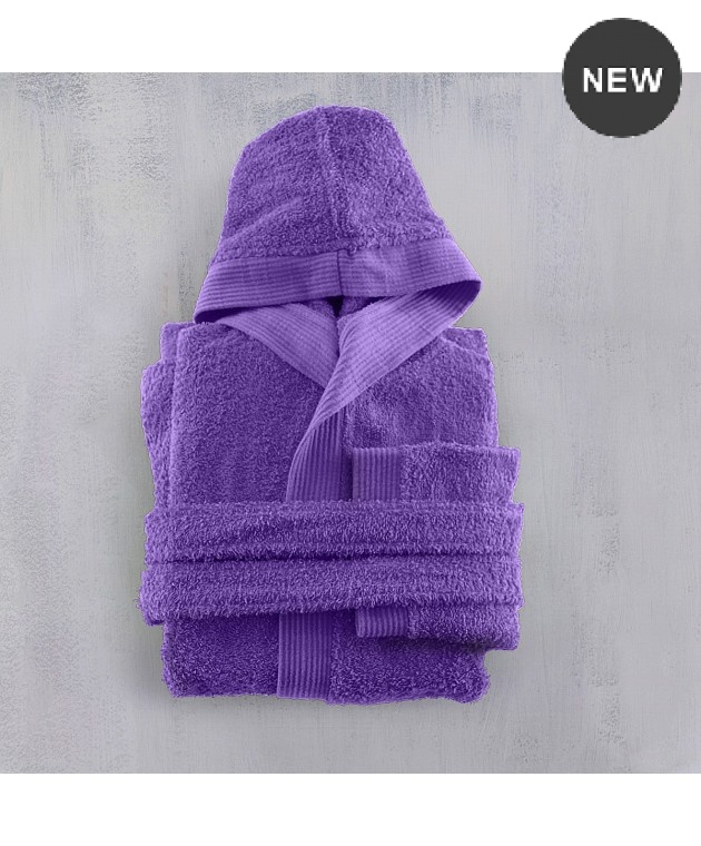 Μπουρνούζι παιδικό με κουκούλα (Νο 4-6) TWIST PURPLE, RYTHMOS HOME Παιδικά Μπουρνούζια