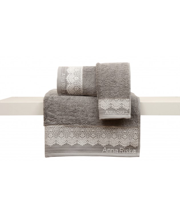 Πετσέτα 30x50 Karla 4 Grey Πετσέτες Mπάνιου