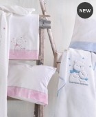 Σετ σεντόνια κούνιας (100X160) SNOWBALL PINK, RYTHMOS HOME Βρεφικά Σεντόνια