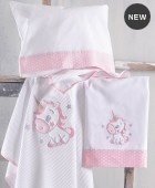 Σετ σεντόνια κούνιας (100X160) DASH PINK, RYTHMOS HOME Βρεφικά Σεντόνια