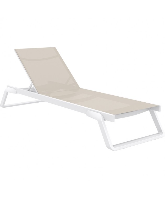 TROPIC ΞΑΠΛΩΣΤΡΑ WHITE/TAUPE ΠΟΛ/ΝΙΟΥ 210X72X31εκ Ξαπλώστρες