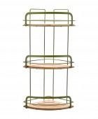 ESTIA ΕΤΑΖΕΡΑ BAMBOO ESSENTIALS ΜΕΤΑΛΛΙΚΗ ΓΩΝΙΑΚΗ 3 ΘΕΣΕΩΝ 49x19.5x19.5cm OLIVE GREEN 02-14865 Εταζέρες
