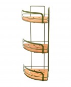ESTIA ΕΤΑΖΕΡΑ BAMBOO ESSENTIALS ΜΕΤΑΛΛΙΚΗ ΓΩΝΙΑΚΗ 3 ΘΕΣΕΩΝ 49x19.5x19.5cm OLIVE GREEN 02-14865 Εταζέρες