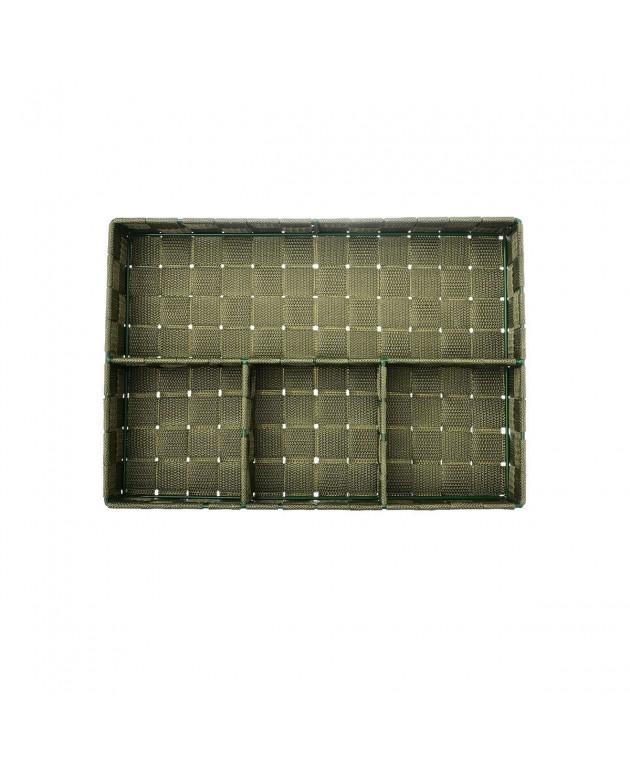 ESTIA ΚΑΛΑΘΙ ΟΡΓΑΝΩΣΗΣ 4 ΘΕΣΕΩΝ 33x23x6cm OLIVE GREEN Διακοσμητικά Καλάθια
