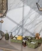 ESTIA ΚΑΛΑΘΙ ΟΡΓΑΝΩΣΗΣ 4 ΘΕΣΕΩΝ 33x23x6cm OLIVE GREEN Διακοσμητικά Καλάθια