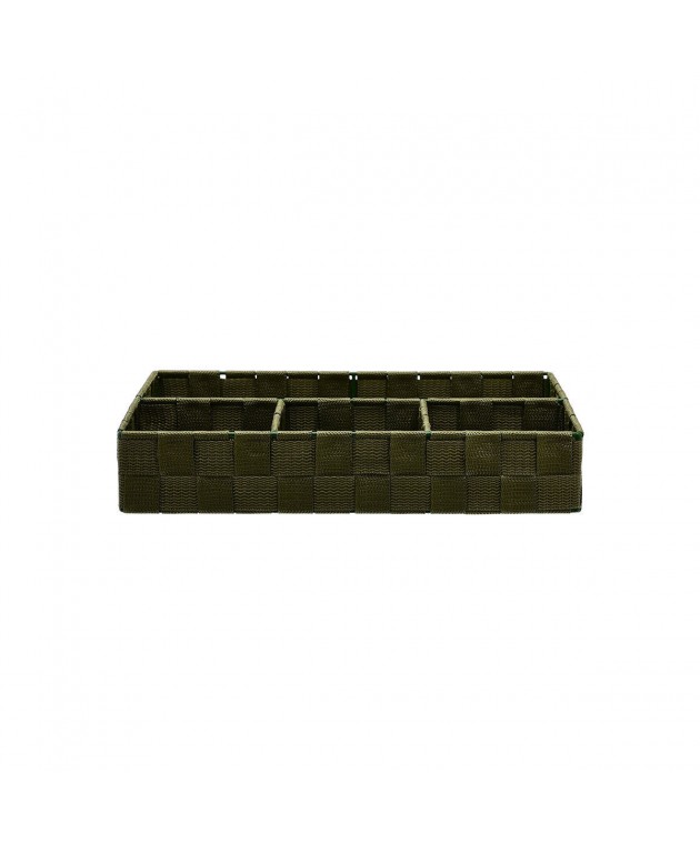 ESTIA ΚΑΛΑΘΙ ΟΡΓΑΝΩΣΗΣ 4 ΘΕΣΕΩΝ 33x23x6cm OLIVE GREEN Διακοσμητικά Καλάθια
