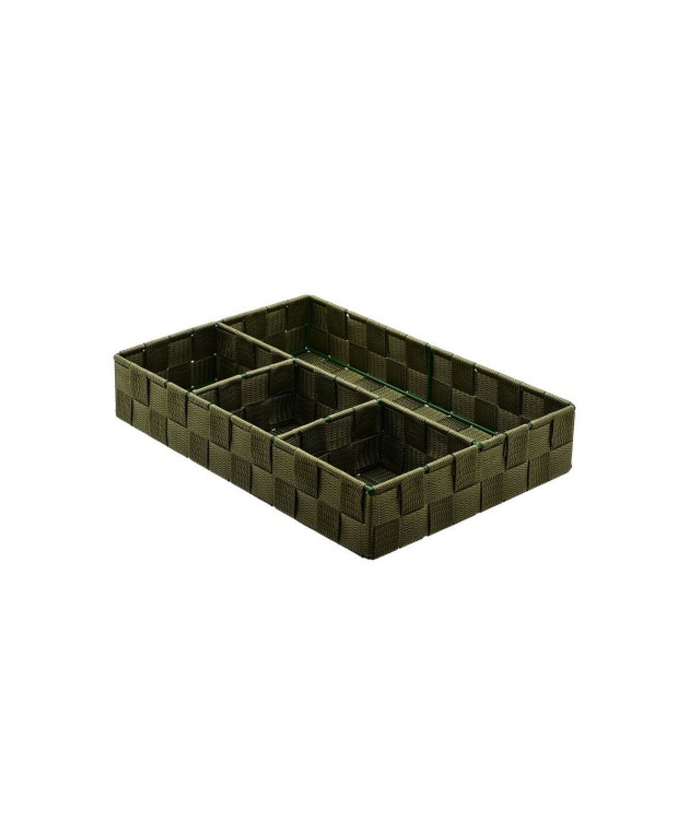 ESTIA ΚΑΛΑΘΙ ΟΡΓΑΝΩΣΗΣ 4 ΘΕΣΕΩΝ 33x23x6cm OLIVE GREEN Διακοσμητικά Καλάθια