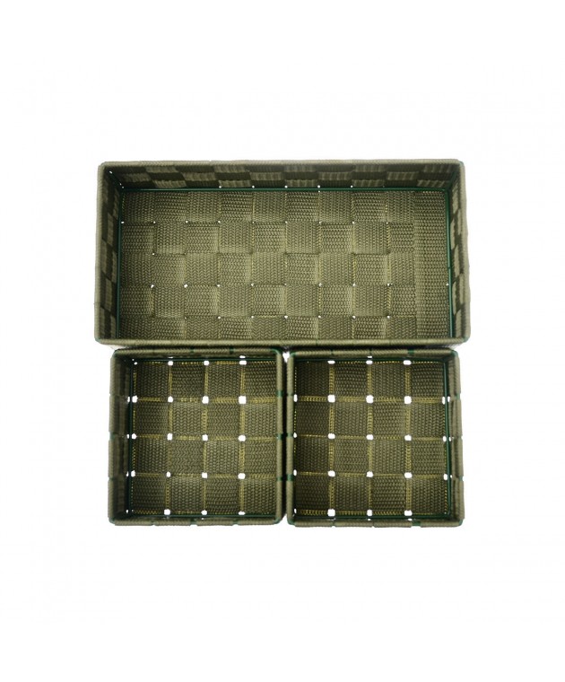 ESTIA ΚΑΛΑΘΙΑ ΟΡΓΑΝΩΣΗΣ 26x13x9cm OLIVE GREEN 3 ΤΕΜ. ΟΙΚΙΑΚΑ