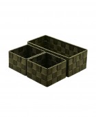 ESTIA ΚΑΛΑΘΙΑ ΟΡΓΑΝΩΣΗΣ 26x13x9cm OLIVE GREEN 3 ΤΕΜ. ΟΙΚΙΑΚΑ