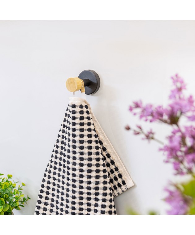 ESTIA ΚΡΕΜΑΣΤΡΑ ΕΠΙΤΟΙΧΙΑ BAMBOO ESSENTIALS ΜΟΝΗ ΜΕΤΑΛΛΙΚΗ ΜΑΥΡΗ 02-14742 Κρεμάστρες  Πόρτας