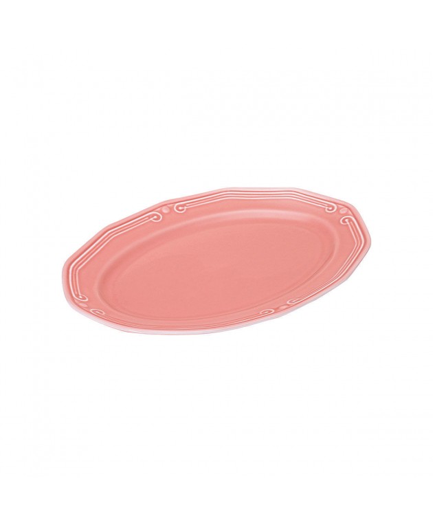 ESTIA ΠΙΑΤΕΛΑ ΟΒΑΛ ATHÉNÉE ΠΟΡΣΕΛΑΝΙΝΗ ΑΝΑΓΛΥΦΗ 25cm ROSE Πιατέλες