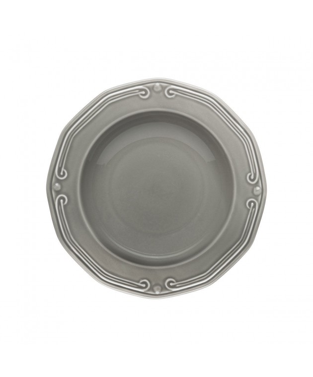 ESTIA ΠΙΑΤΟ ΒΑΘΥ ATHÉNÉE ΠΟΡΣΕΛΑΝΙΝΟ ΑΝΑΓΛΥΦΟ 23cm GREY Πιάτα Βαθιά