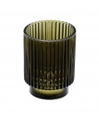 ESTIA ΠΟΤΗΡΑΚΙ ΜΠΑΝΙΟΥ GLASS 7.5x7.5x9.7cm OLIVE GREEN 02-14889 Ποτήρια  Οδοντόβουρτσας