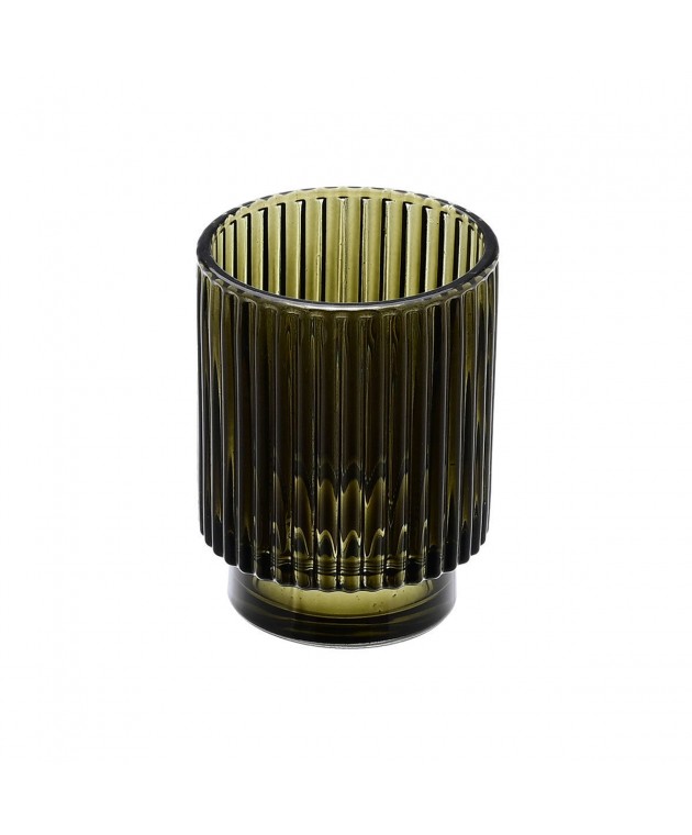 ESTIA ΠΟΤΗΡΑΚΙ ΜΠΑΝΙΟΥ GLASS 7.5x7.5x9.7cm OLIVE GREEN 02-14889 Ποτήρια  Οδοντόβουρτσας