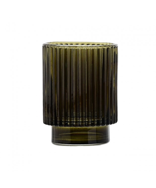 ESTIA ΠΟΤΗΡΑΚΙ ΜΠΑΝΙΟΥ GLASS 7.5x7.5x9.7cm OLIVE GREEN 02-14889 Ποτήρια  Οδοντόβουρτσας