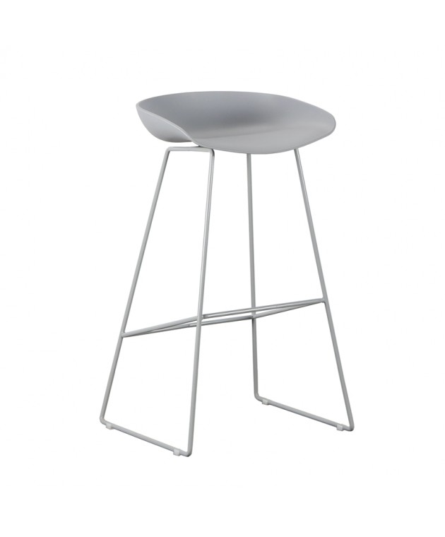 LETO GREY PP ΣΚΑΜΠΟ ΜΕΤΑΛΛΙΚΟ 49X45X82εκ.  Σκαμπώ / Πουφ