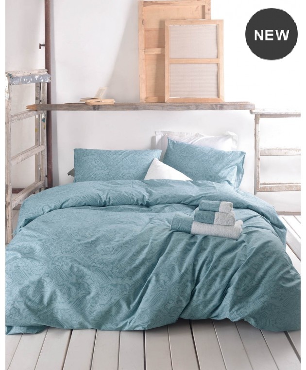 Σετ παπλωματοθήκη μονή (160Χ250) CHARISMA TURQUOISE, RYTHMOS HOME Παπλωματοθήκες Μονές